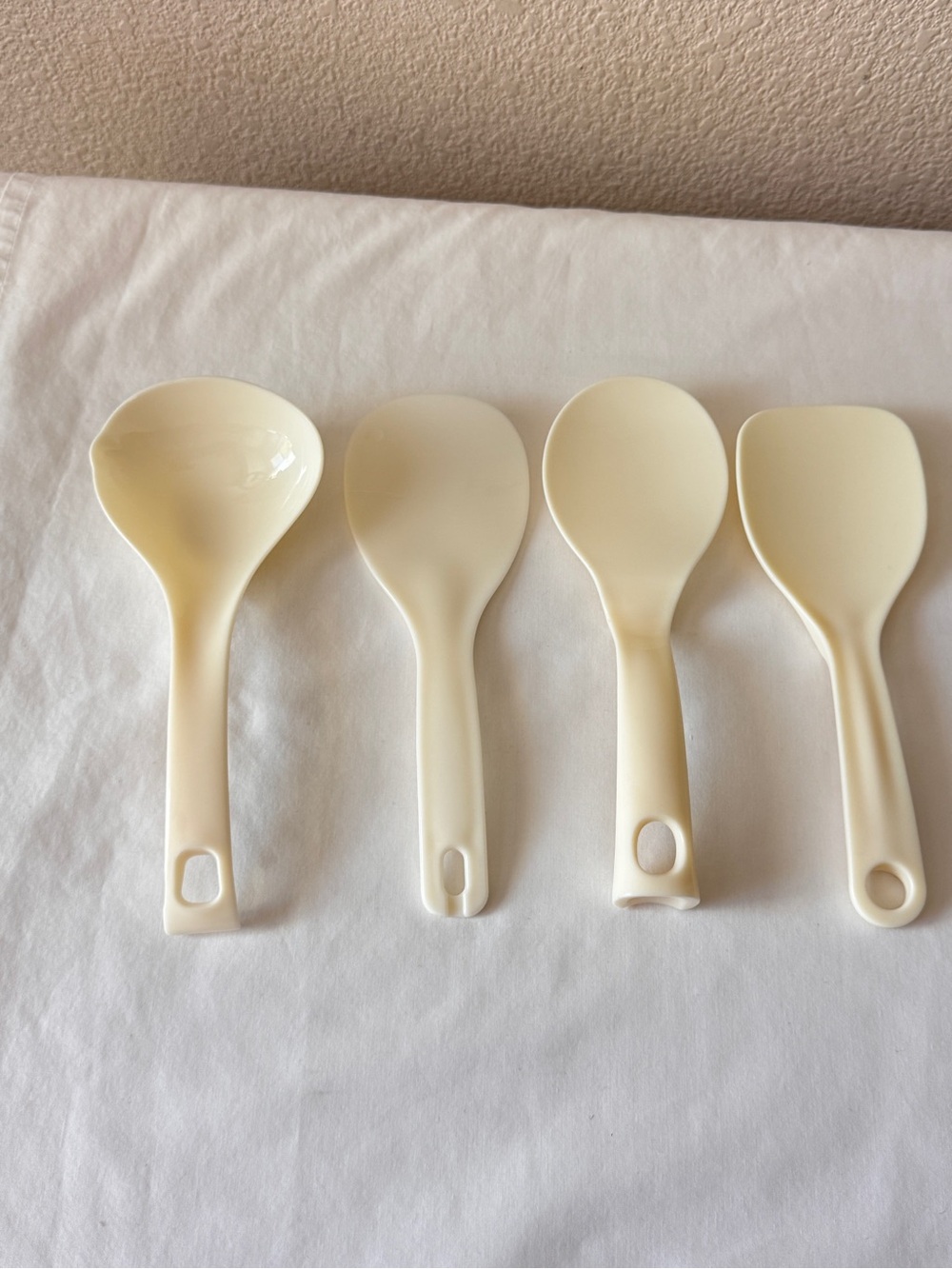 Ivory Plastic Serving Spoon Set - 4 Piece